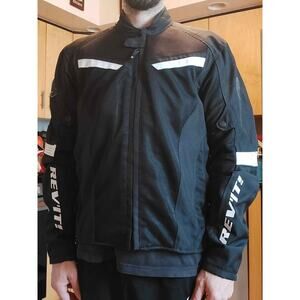 REV'IT! GT-R Air Motorcycle Jacket (Black) L Large Excellent Condition & Clean